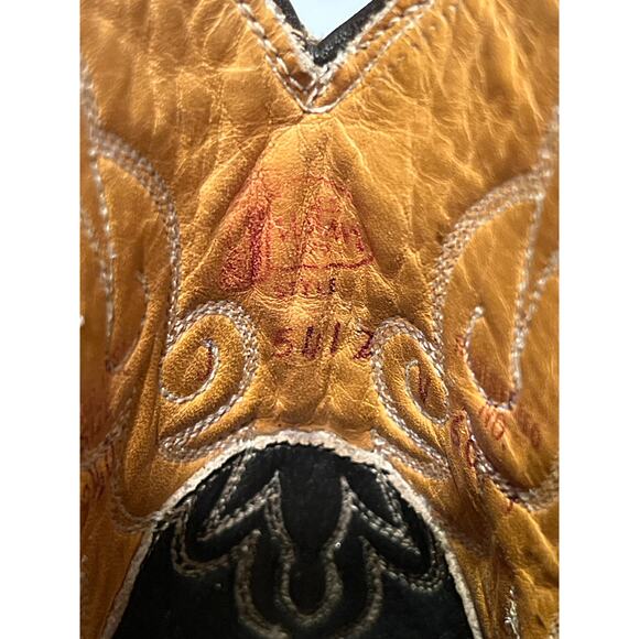 Justin Women’s Leather Western Cowboy Boots Pull On Riding Barn Size 11 Brown - Picture 6 of 8